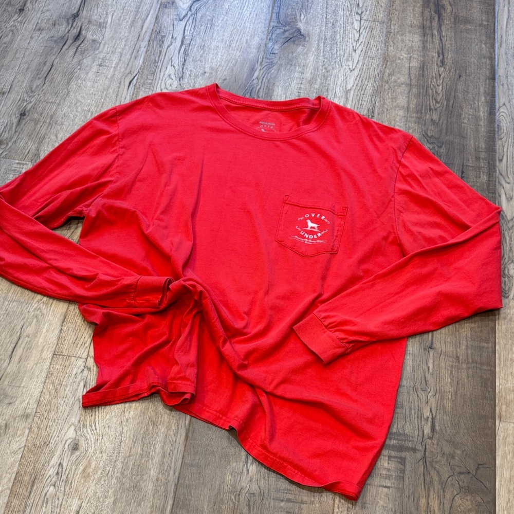 Over Under Men's Red Long Sleeve Tee with Pocket